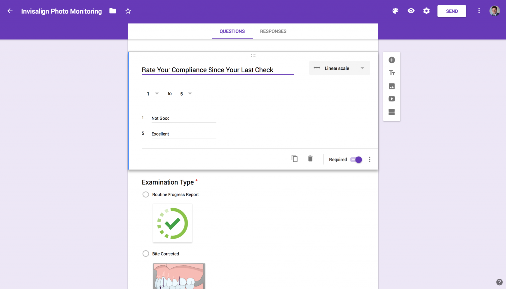 Create Linear Scale Question for Compliance