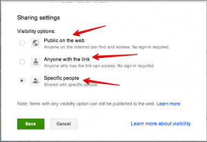 G Suite Share Settings